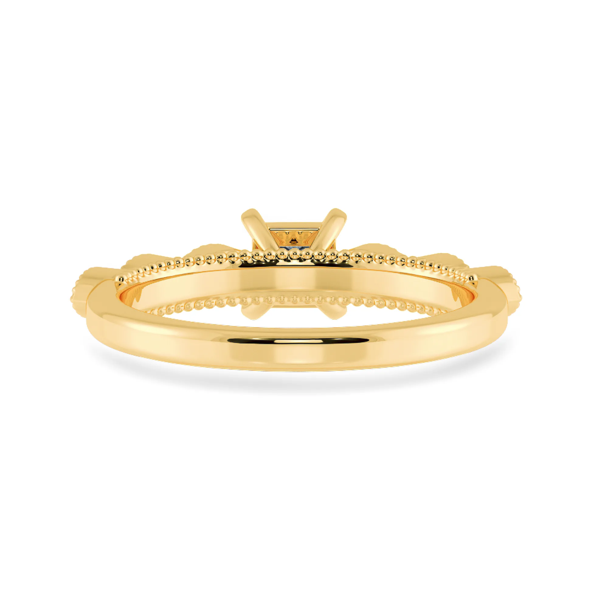 0.20cts. Princess Cut Solitaire with Marquise Cut Diamond Accents 18K Yellow Gold Ring JL AU 2012Y-C