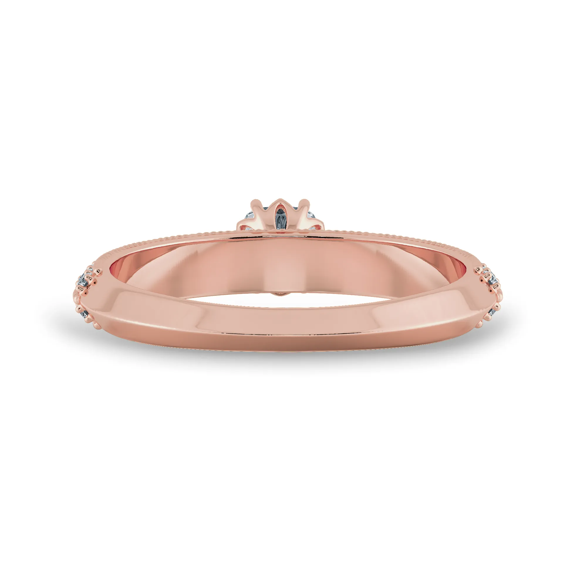 0.30cts. Cushion Cut Solitaire Diamond Split Shank 18K Rose Gold Ring JL AU 1187R
