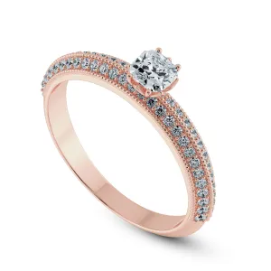 0.30cts. Cushion Cut Solitaire Diamond Split Shank 18K Rose Gold Ring JL AU 1187R