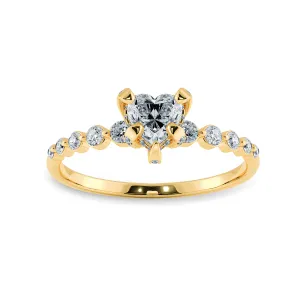 0.30cts. Heart Cut Solitaire Halo Diamond Accents 18K Yellow Gold Ring JL AU 2007Y