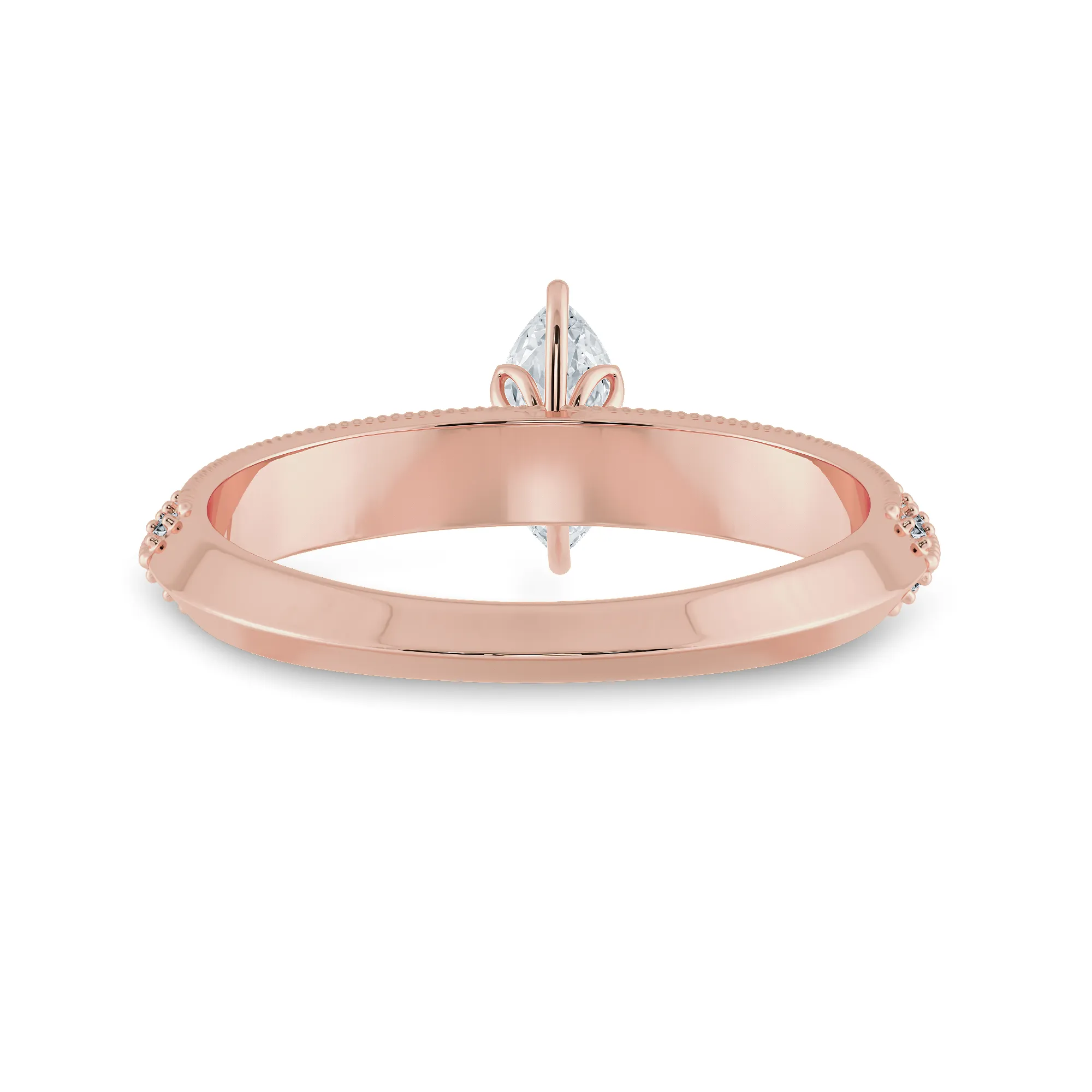 0.30cts. Marquise Cut Solitaire Diamond Split Shank 18K Rose Gold Ring JL AU 1192R