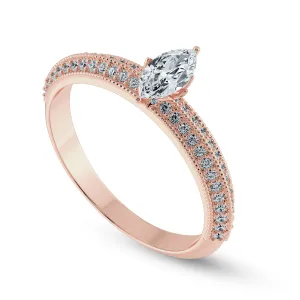 0.30cts. Marquise Cut Solitaire Diamond Split Shank 18K Rose Gold Ring JL AU 1192R