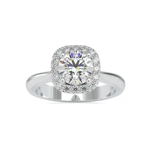 0.30cts. Solitaire Platinum Diamond Halo Engagement Ring JL PT 0101-B