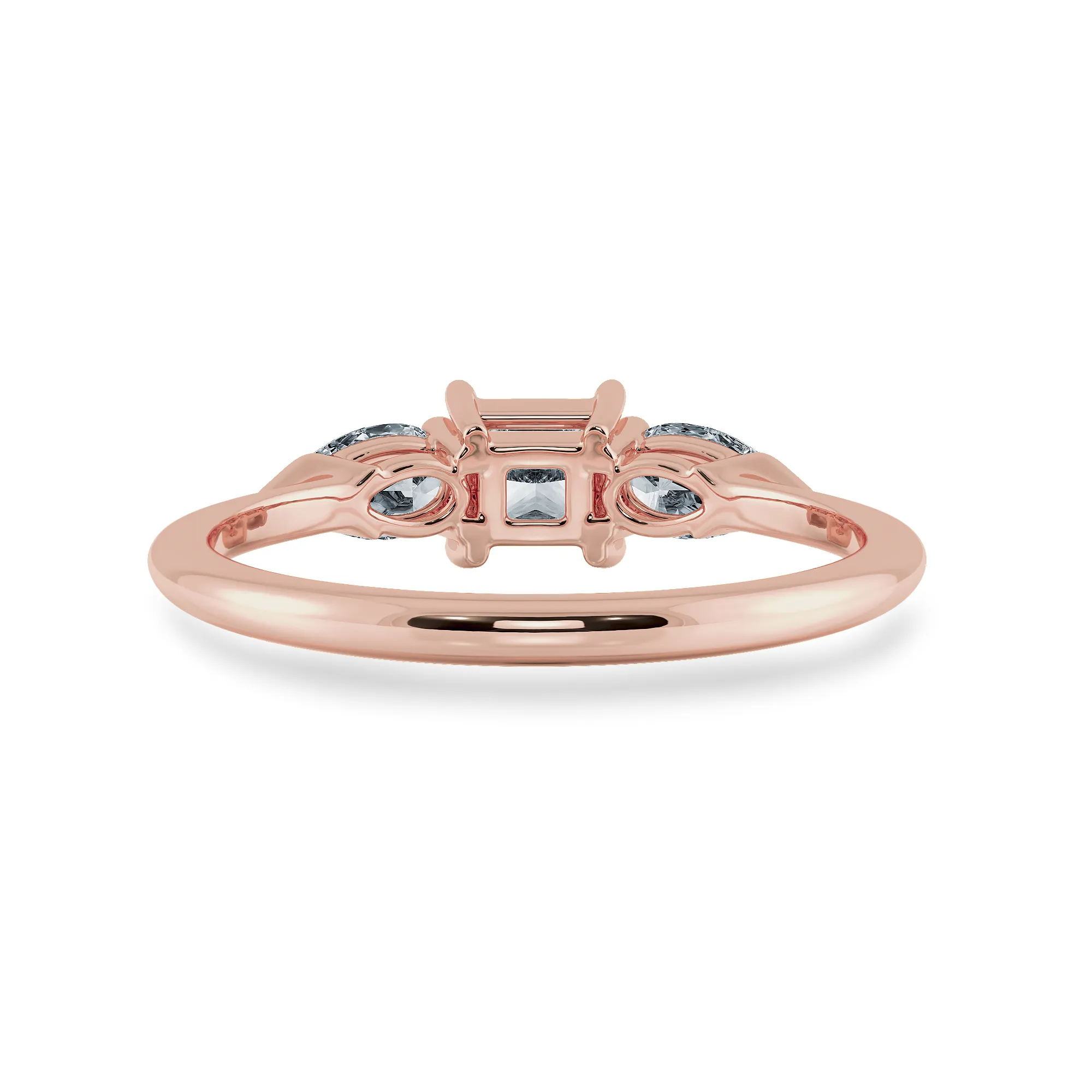 0.50cts. Princess Cut Solitaire with Pear Cut Diamond Diamond 18K Rose Gold Ring JL AU 2021R-A