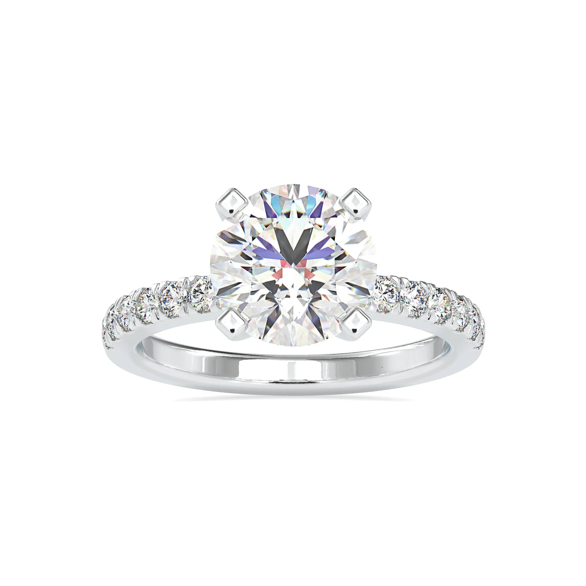 0.50cts. Solitaire Platinum Diamond Shank Engagement Ring JL PT 0114-A