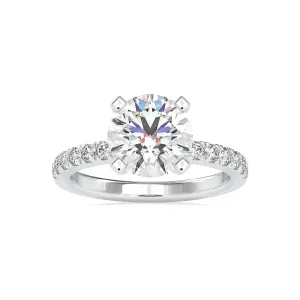 0.50cts. Solitaire Platinum Diamond Shank Engagement Ring JL PT 0114-A