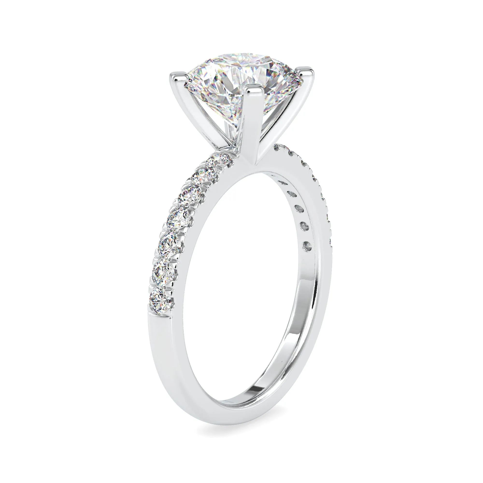 0.50cts. Solitaire Platinum Diamond Shank Engagement Ring JL PT 0114-A