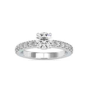 0.50cts. Solitaire Platinum Diamond Shank Engagement Ring JL PT 0169-A