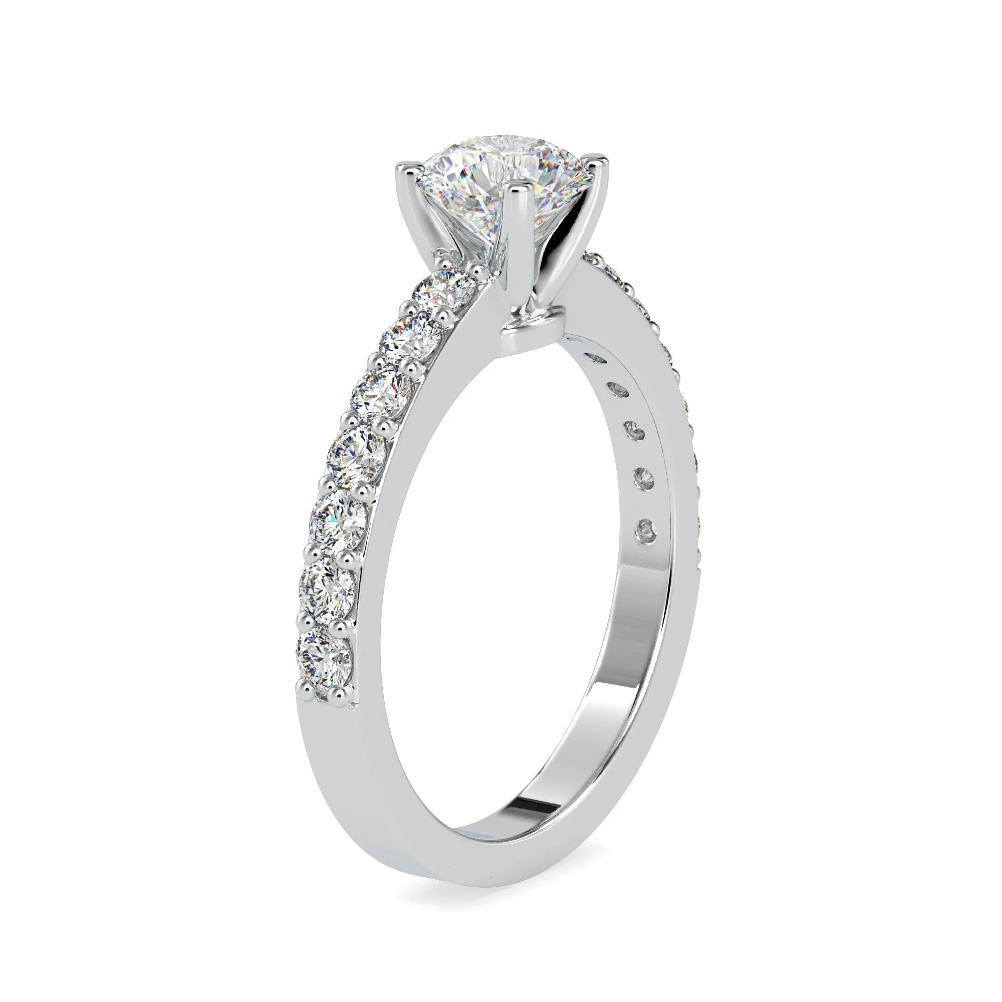 0.50cts. Solitaire Platinum Diamond Shank Engagement Ring JL PT 0169-A