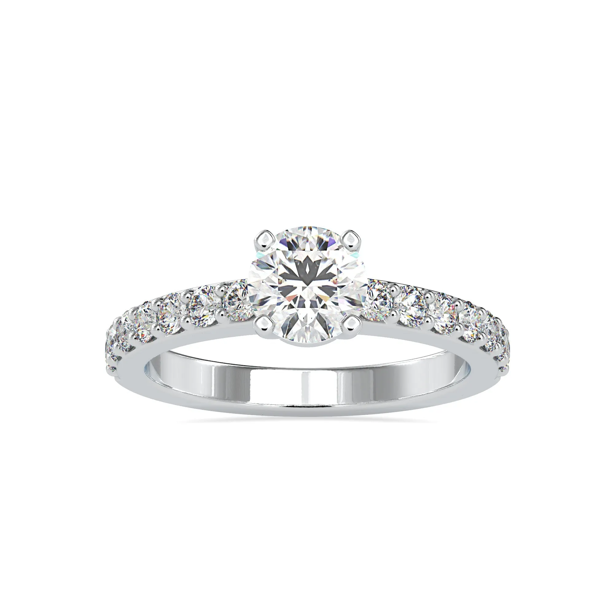 0.50cts. Solitaire Platinum Diamond Shank Engagement Ring JL PT 0169-A