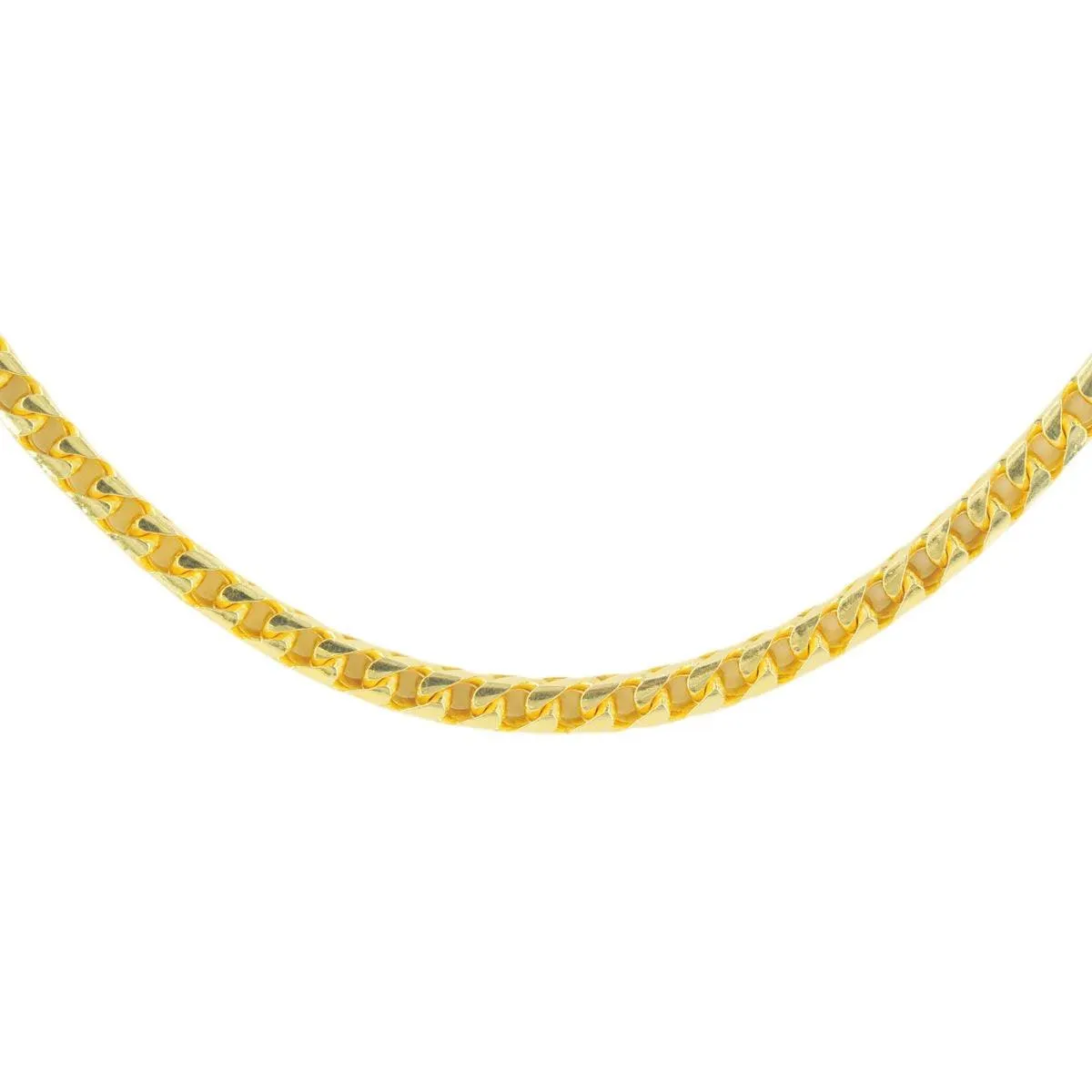 10K Gold 2.2mm Diamond Cut Solid Franco Chain