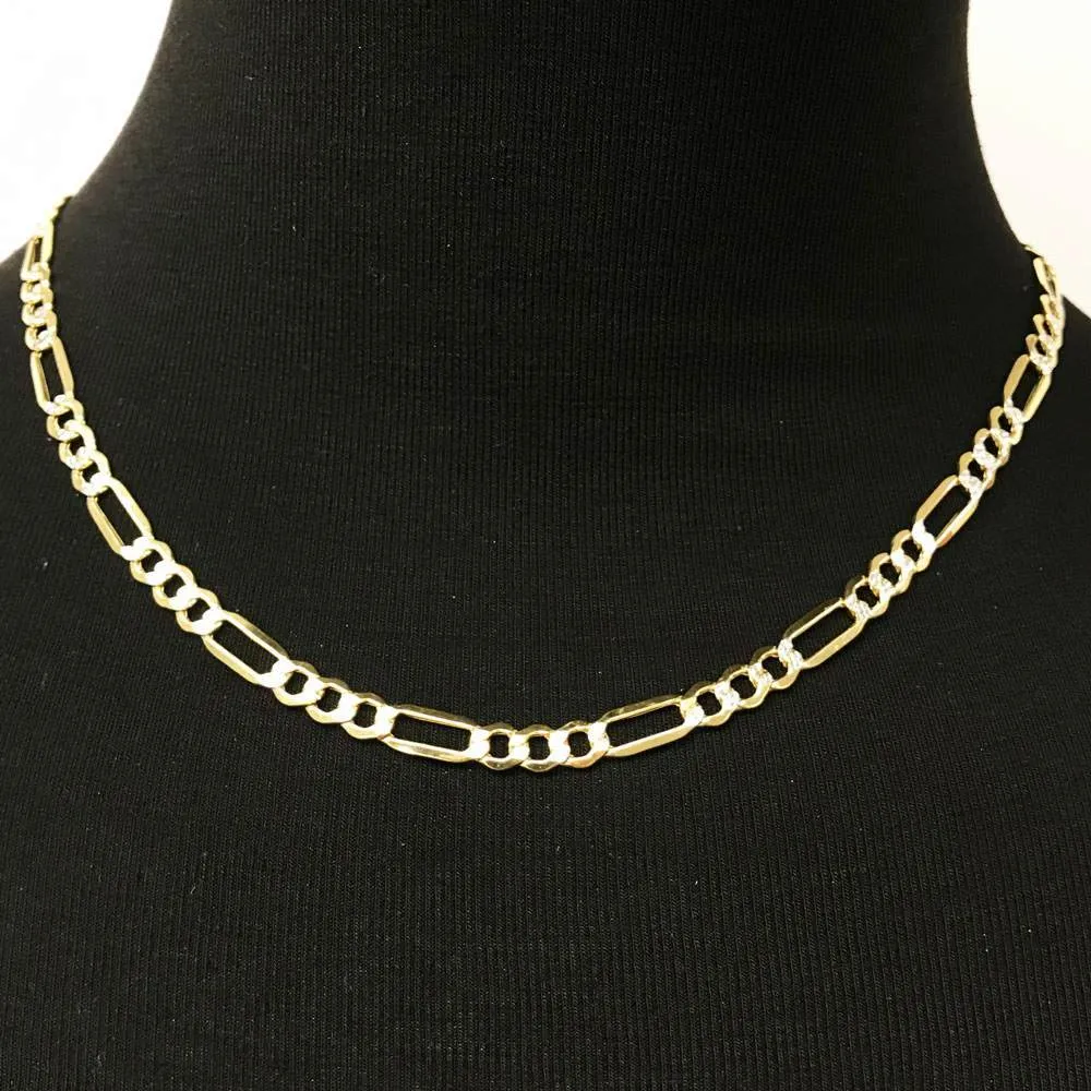 10K Yellow Gold Diamond Cut Figaro Chain Lightweight (Copy)