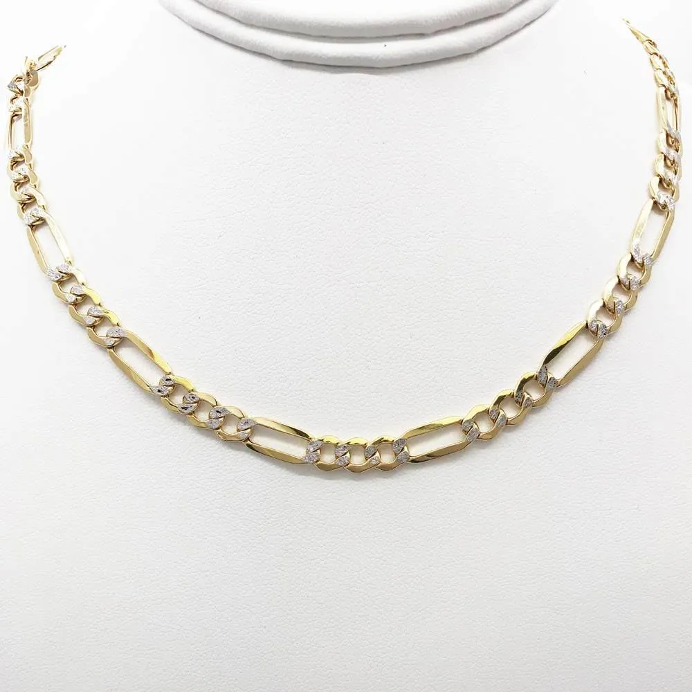 10K Yellow Gold Diamond Cut Figaro Chain Lightweight (Copy)