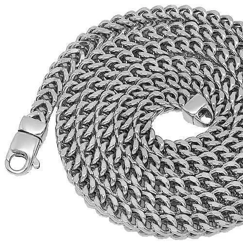 14k White Gold Franco Chain 7 mm