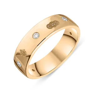 18ct Rose Gold 0.18ct Diamond Queen's Jubilee Hallmark 6mm Ring D