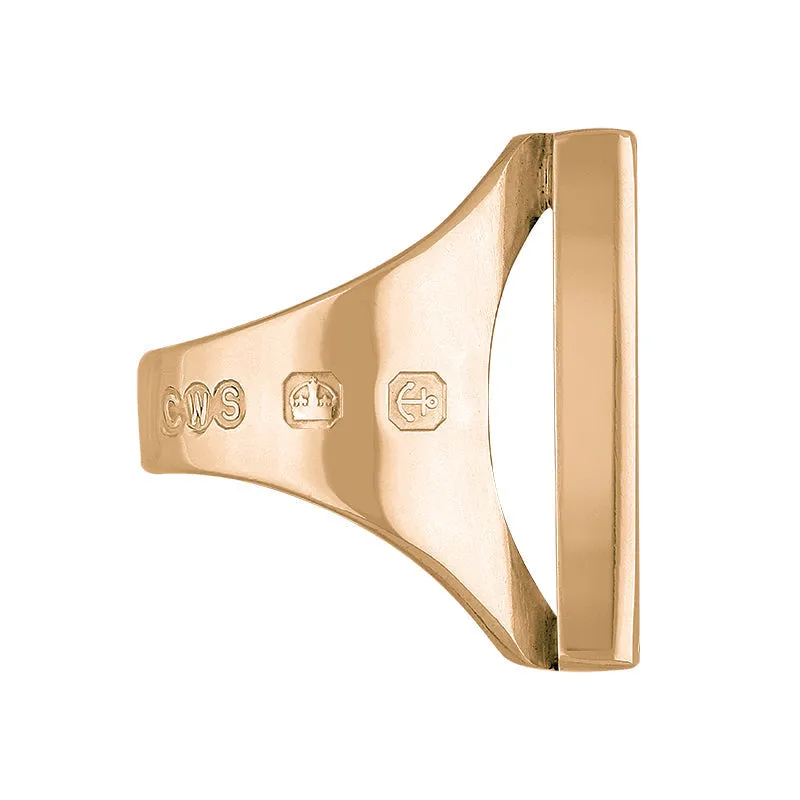18ct Rose Gold Turquoise Queen's Jubilee Hallmark Medium Oblong Ring