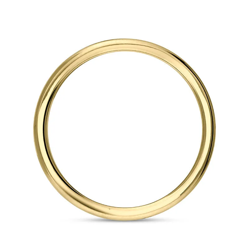 18ct Yellow Gold Whitby Jet Queen's Jubilee Hallmark 6mm Ring D