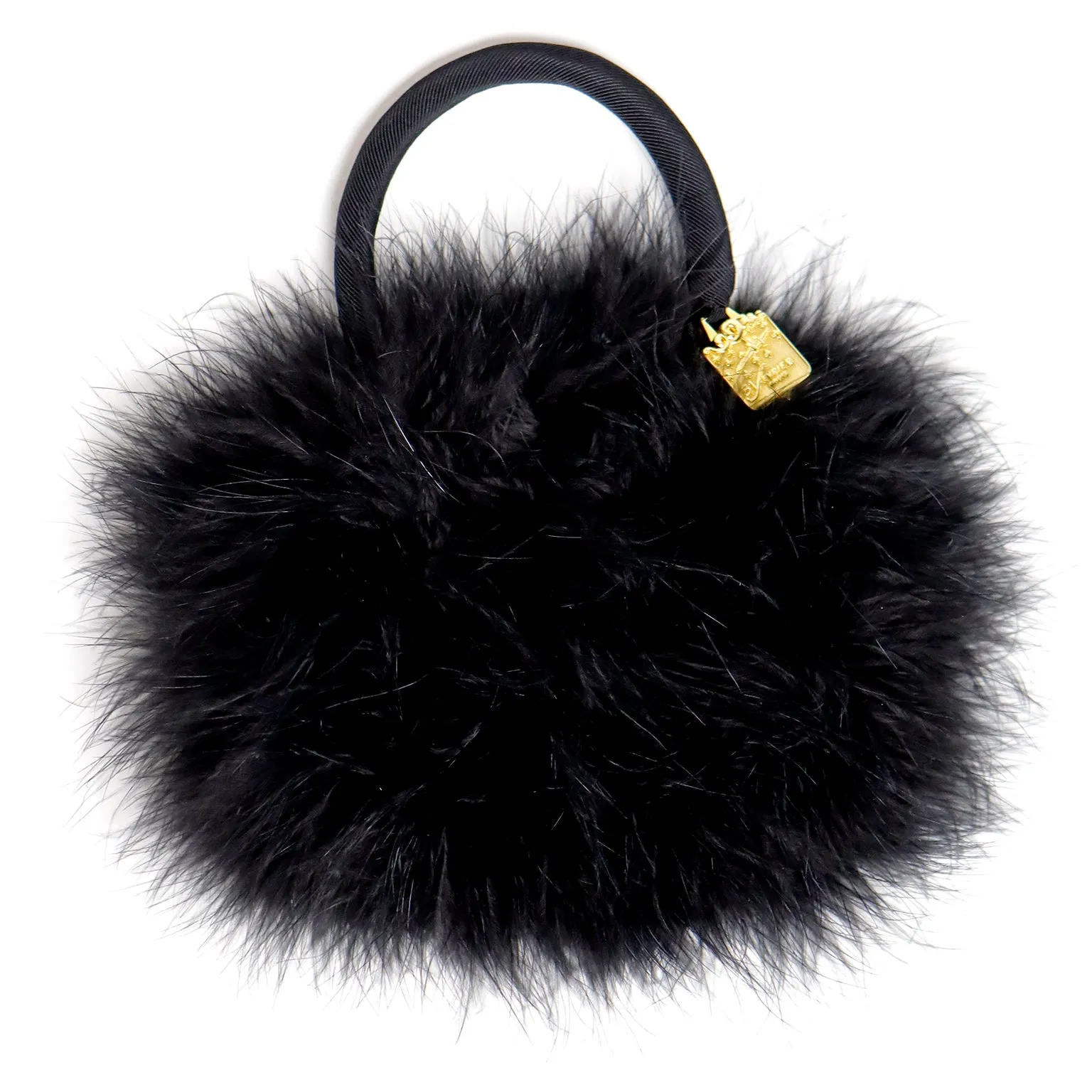 1990s Vintage 31 Fevrier Paris Marabou Feather Evening Bag