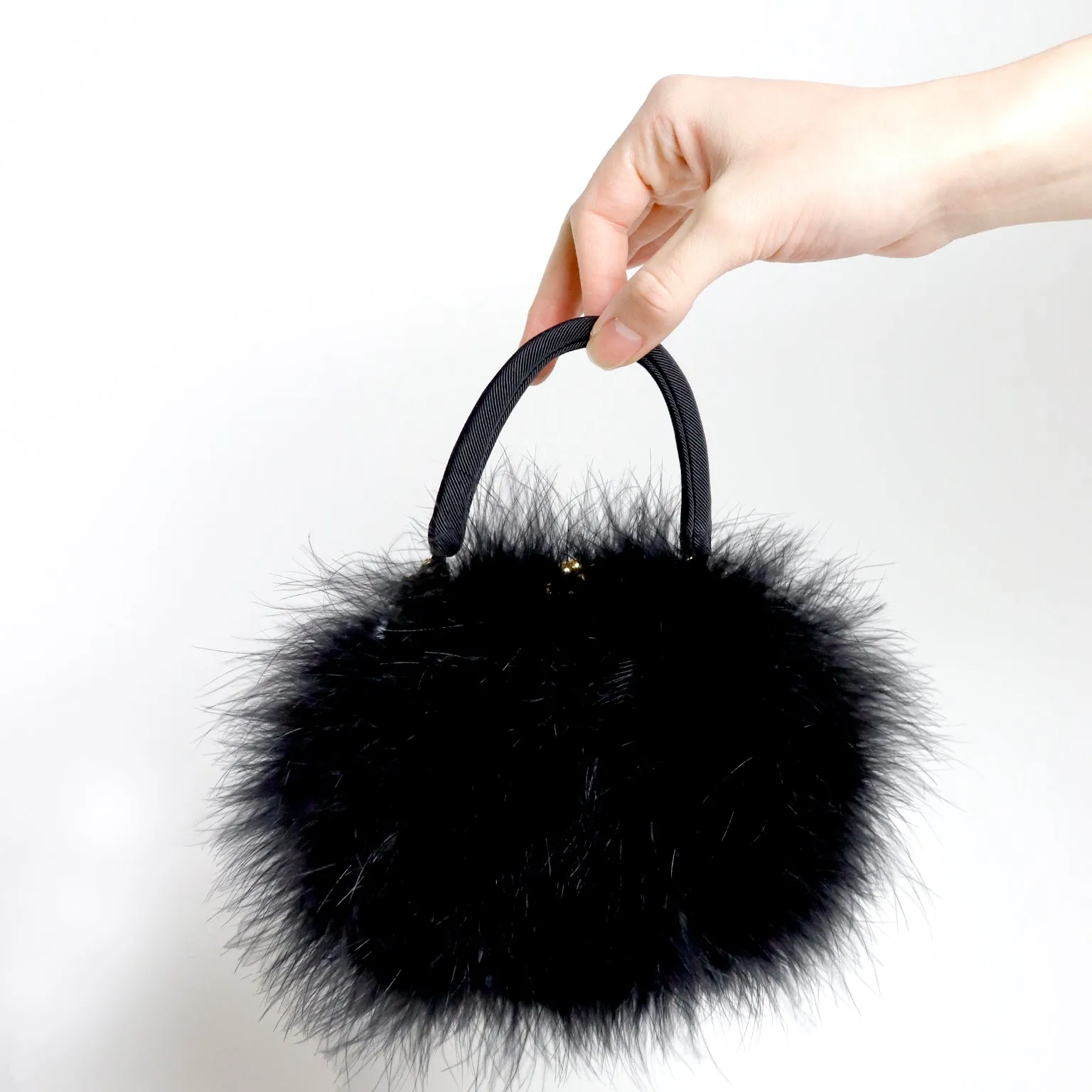 1990s Vintage 31 Fevrier Paris Marabou Feather Evening Bag