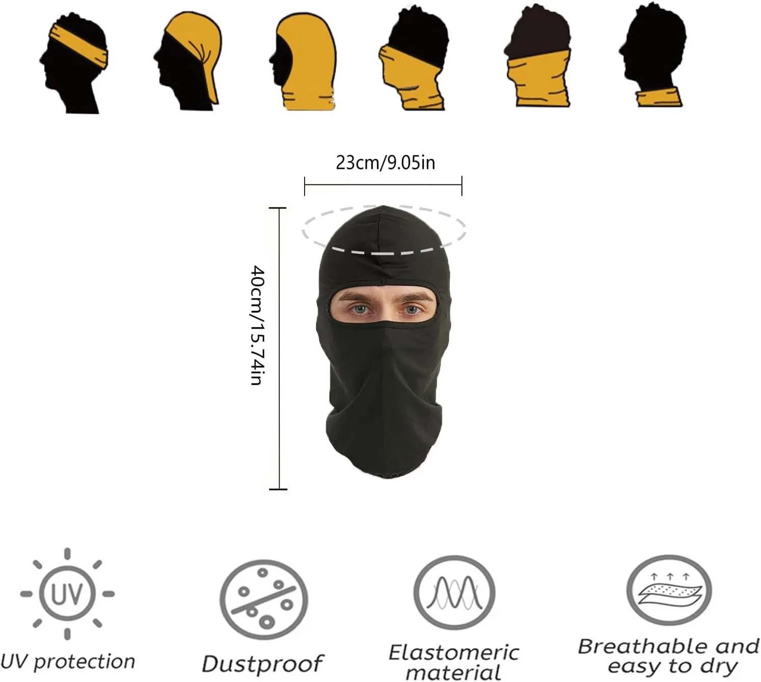3 Pieces Balaclava Face Mask Outdoor Cycling Headgear Motorcycle Face Masks for Men and Women