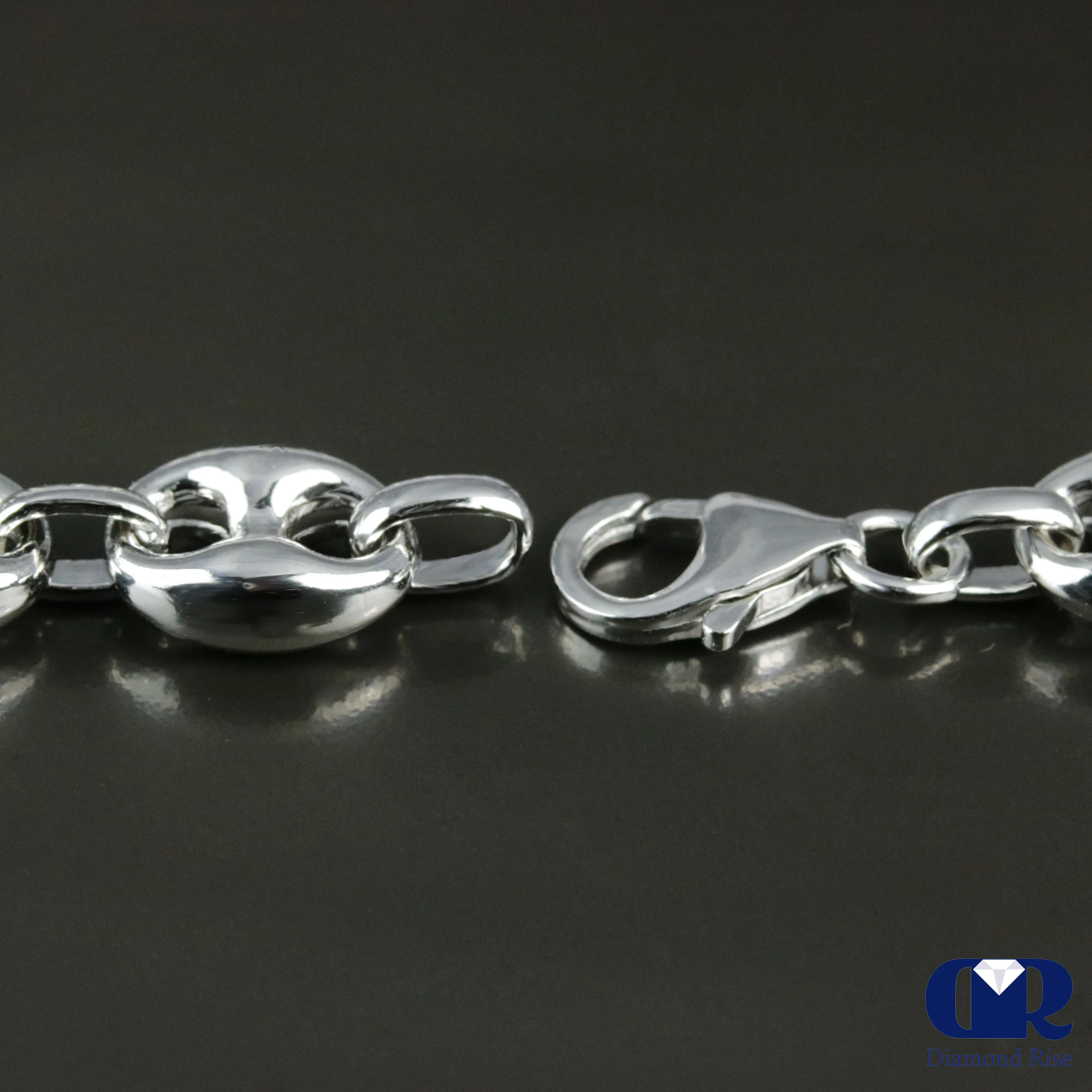 30" Puff Mariner link Chain Necklace Hollow In 14K 9 mm