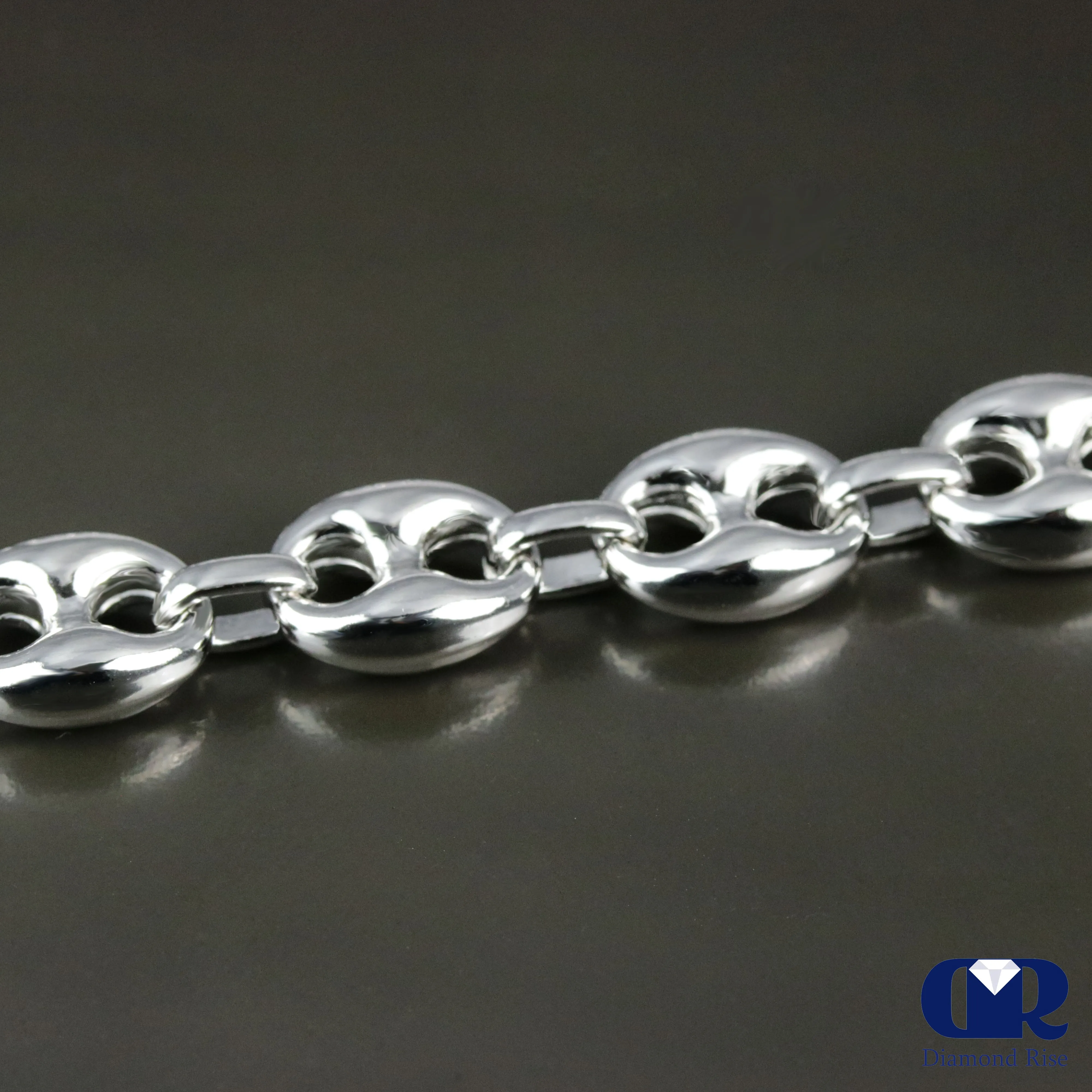 30" Puff Mariner link Chain Necklace Hollow In 14K 9 mm