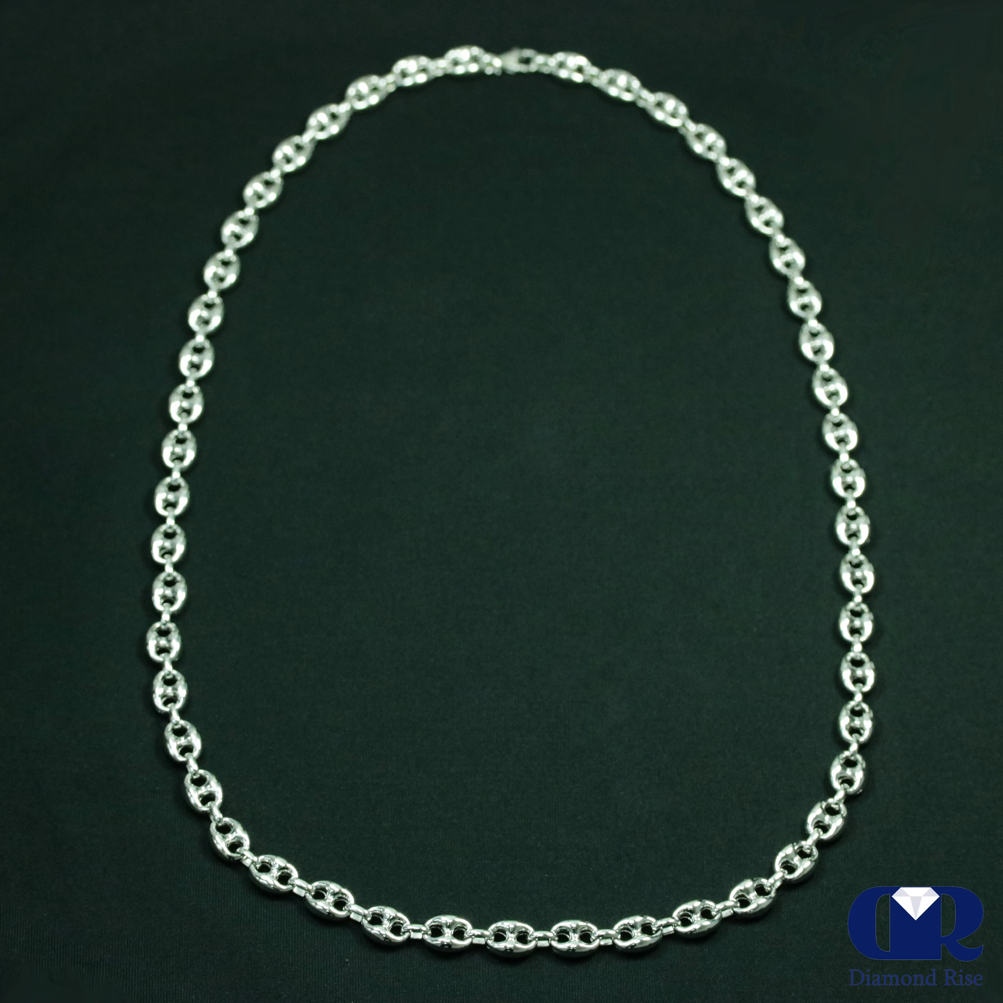 30" Puff Mariner link Chain Necklace Hollow In 14K 9 mm