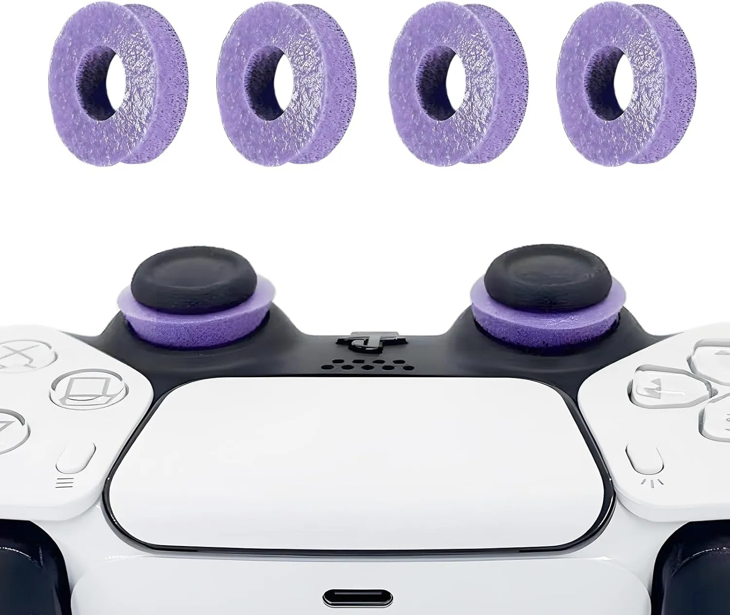 4 Pack Precision Rings Aim Assist for PlayStation 4(PS4), PS5, Xbox One Controllers  Enhance Accuracy & Control with Soft Silicone Rings  Compatible with Fortnite & FPS GamesPurple
