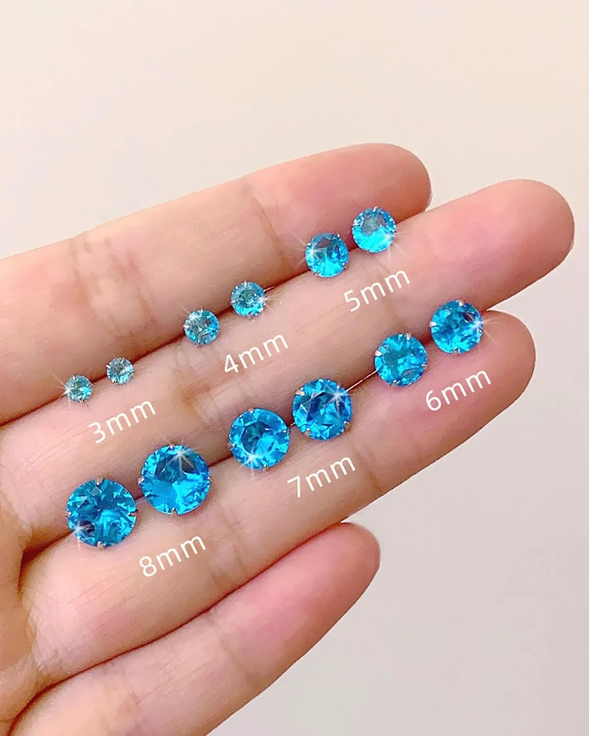 6 Pairs Hypoallergenic Surgical Steel Threaded Ear Studs for Cartilage, Helix, Lobe | Cubic Zirconia Flat Back Earrings for Women | Minimalist Everyday Jewelry Gifts