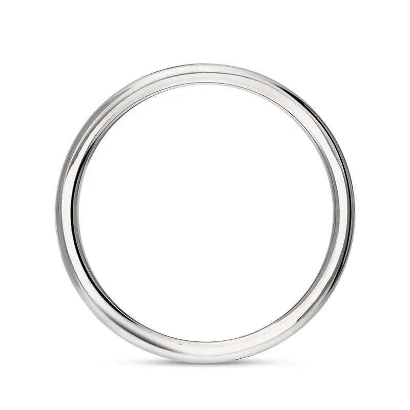 9ct White Gold 0.18ct Diamond Queen's Jubilee Hallmark 6mm Ring D