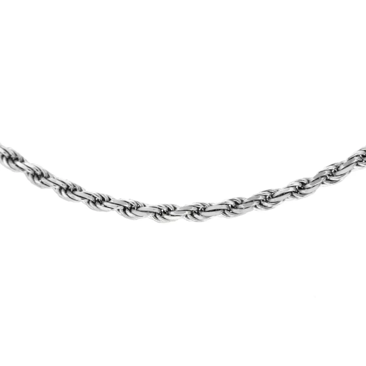 9K White Gold 30 Diamond Cut Rope Chain /20"