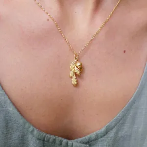 Acorn & Oak Leaf Gold Plated Pendant