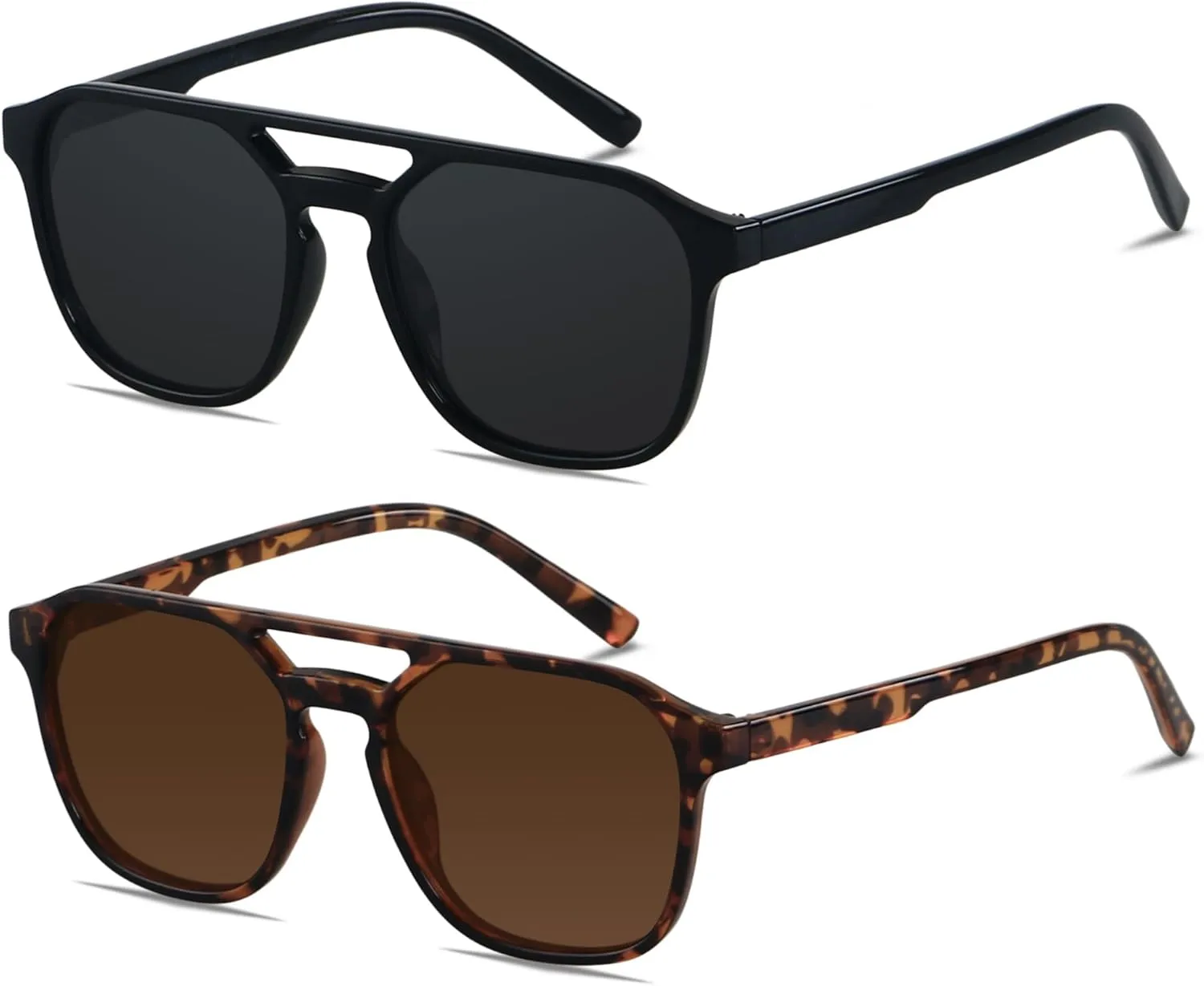 ANDWOOD Trendy Aviator Polarized Sunglasses Men Women Square Stylish Frame Sun Glasses