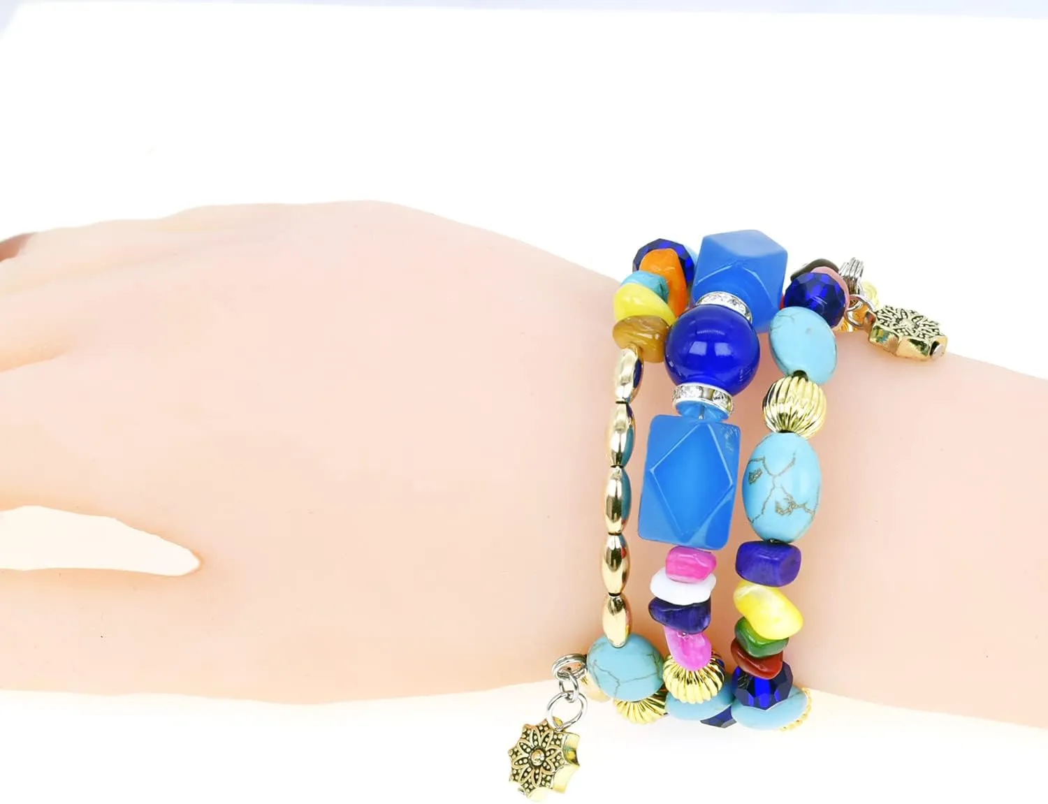 Boho Multilayer Irregular Agate Beads Charm Bracelets for Women Vintage Jade Stone Man Bracelets Yoga Bangles Ethnic Jewelry