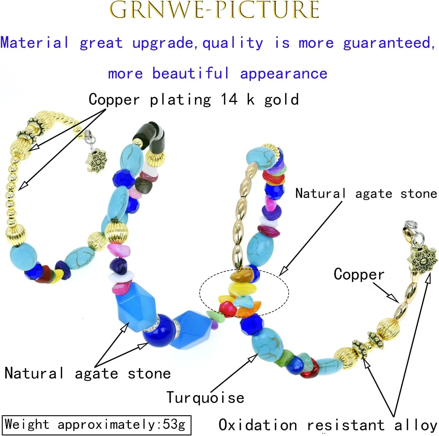 Boho Multilayer Irregular Agate Beads Charm Bracelets for Women Vintage Jade Stone Man Bracelets Yoga Bangles Ethnic Jewelry