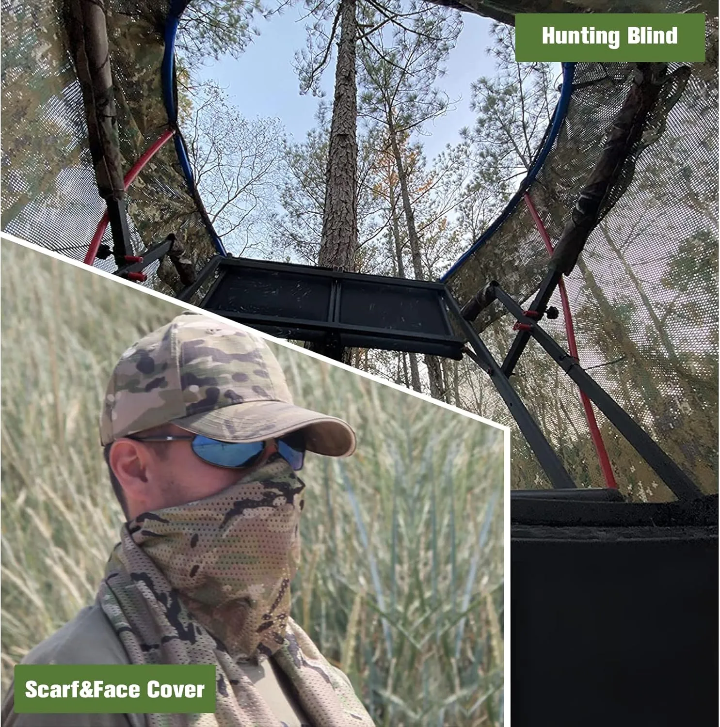 Camo Netting, Camouflage Netting, Quiet Mesh Sunshade, Fence Canopy Nets, See Through, Lightweight, Great for Concealment, Hunting, Shooting, Tree Stand, Car Cover, Photography, Decoration