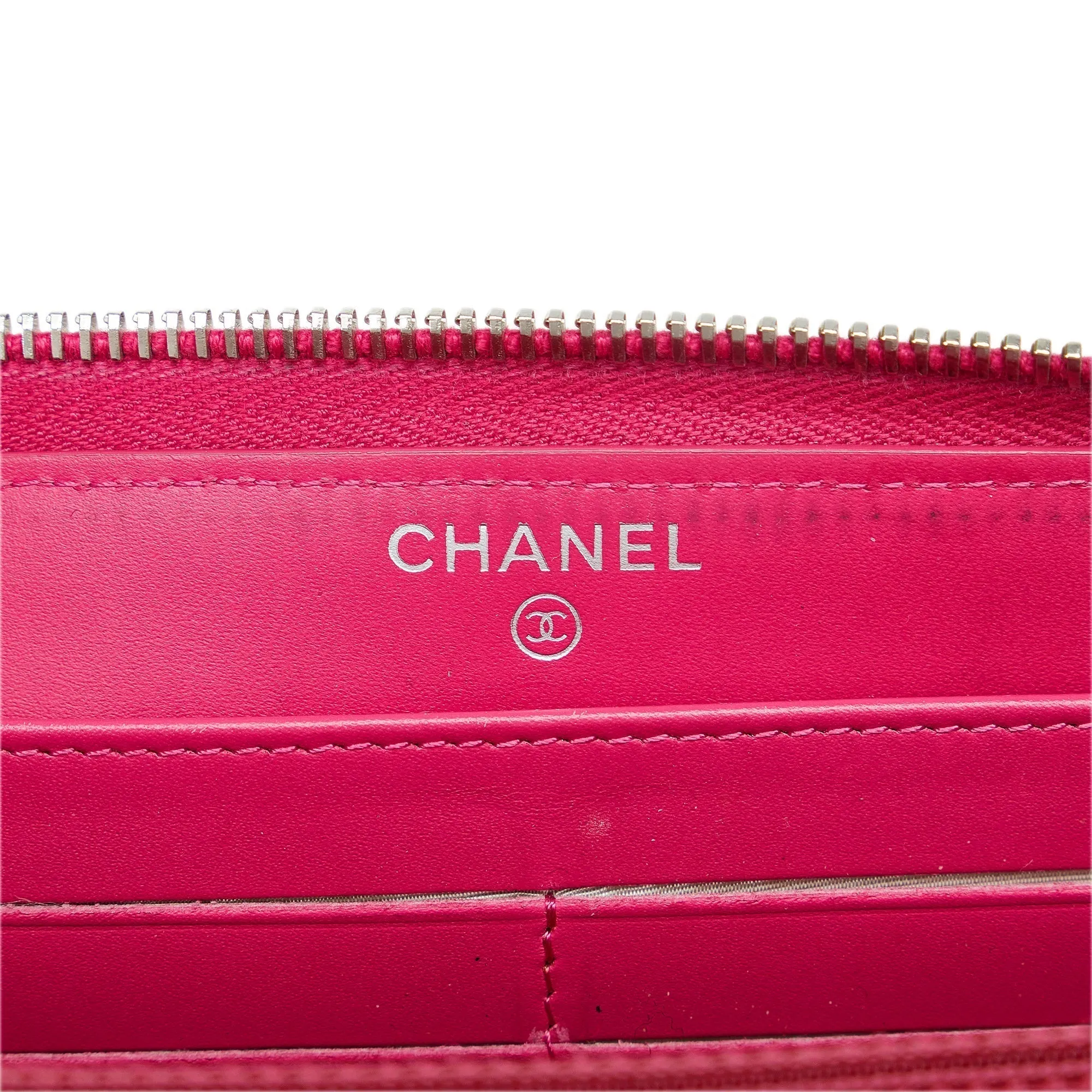 Chanel CC Caviar Zip Around Wallet Long Wallets