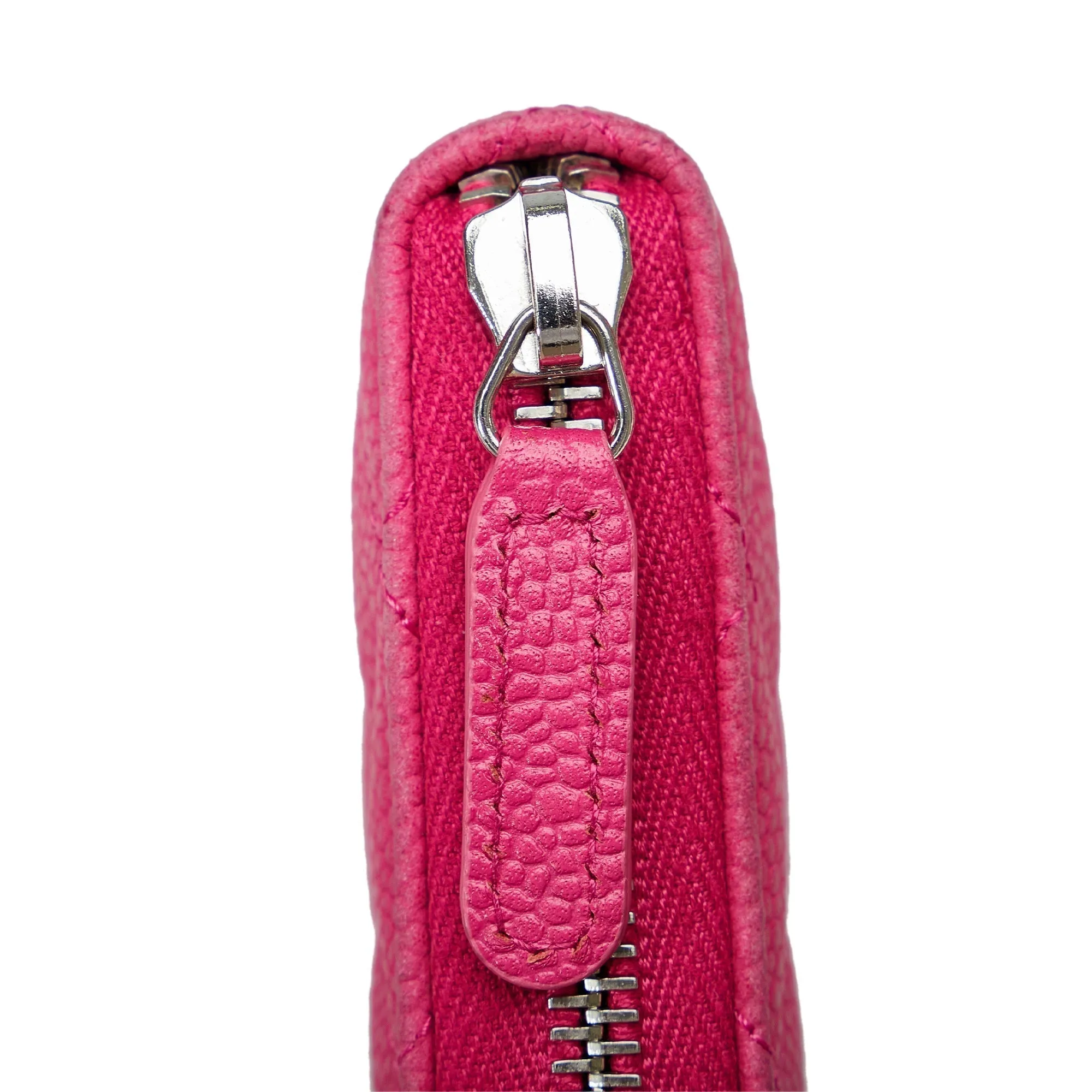 Chanel CC Caviar Zip Around Wallet Long Wallets