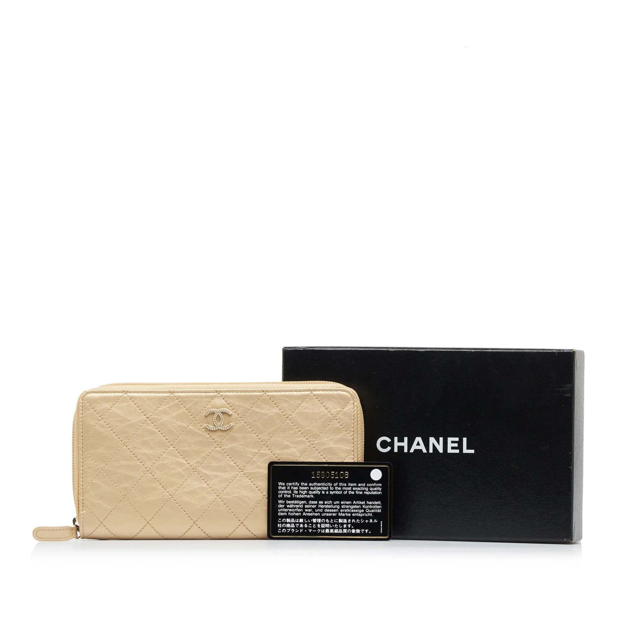 Chanel CC Zip Around Wallet Long Wallets