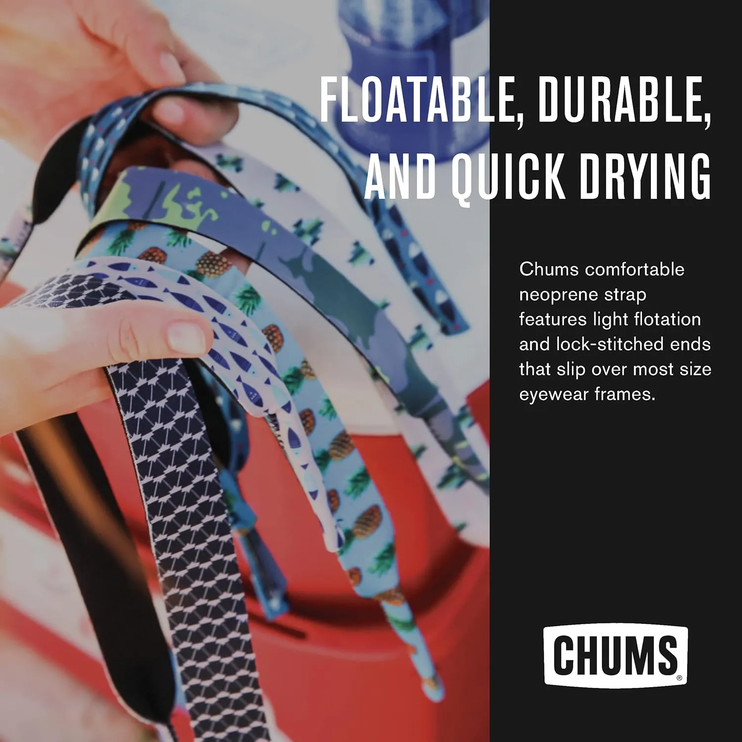 Chums Neoprene Classic Eyewear Retainer - Durable Floating Sunglasses Sport Strap