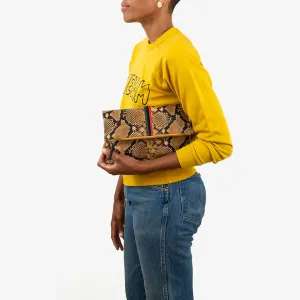 Clare V. Tan Snake Foldover Clutch