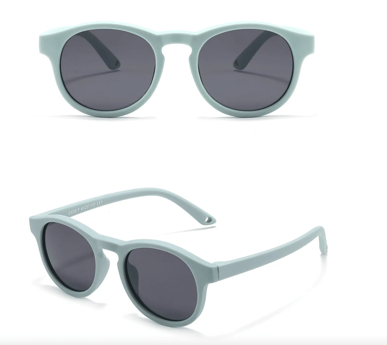 Classic Retro Round Baby Sunglasses (0-3 years) with Hard Storage Case & Strap