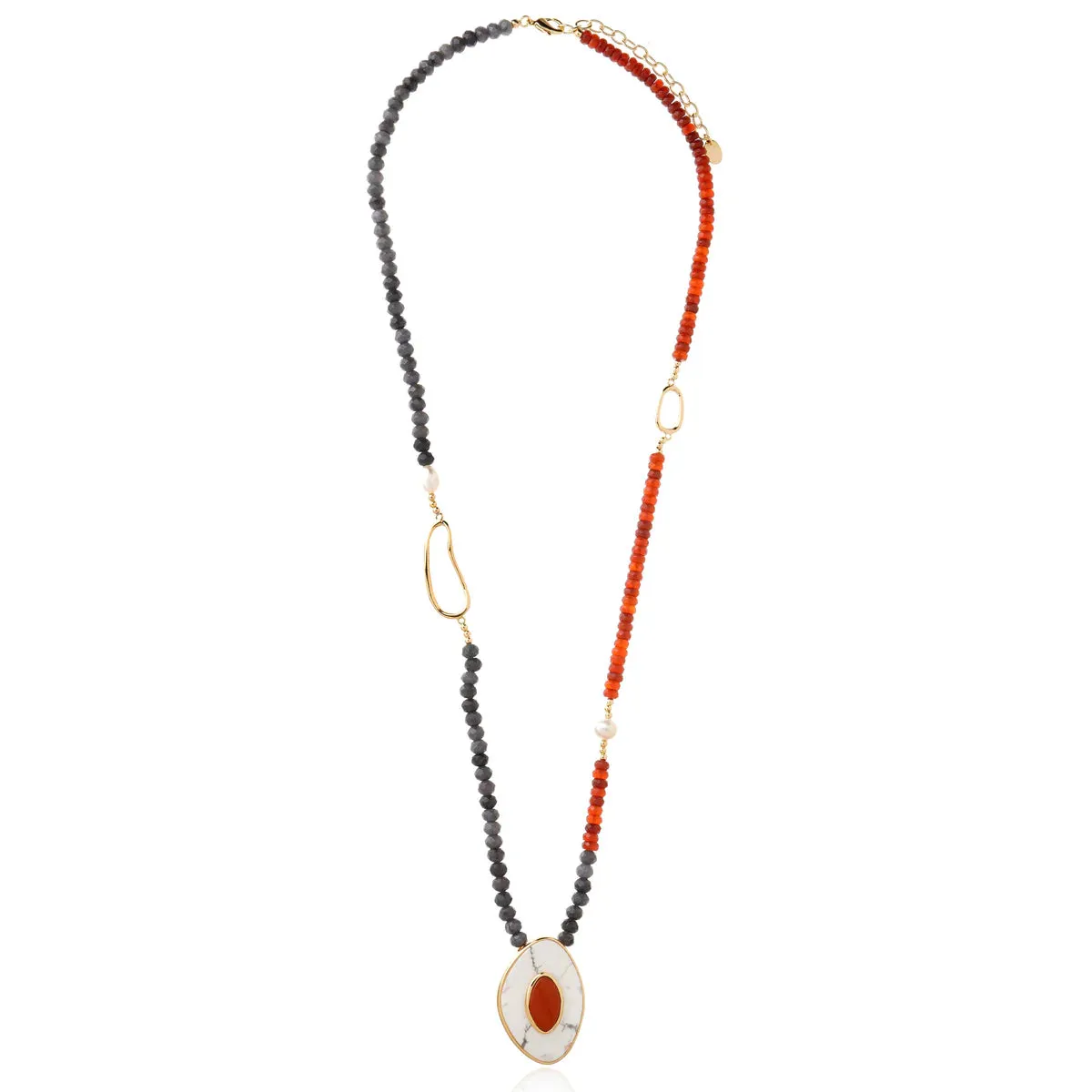 Collar Cristina Sabatini Doble Red and Jasper