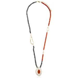 Collar Cristina Sabatini Doble Red and Jasper