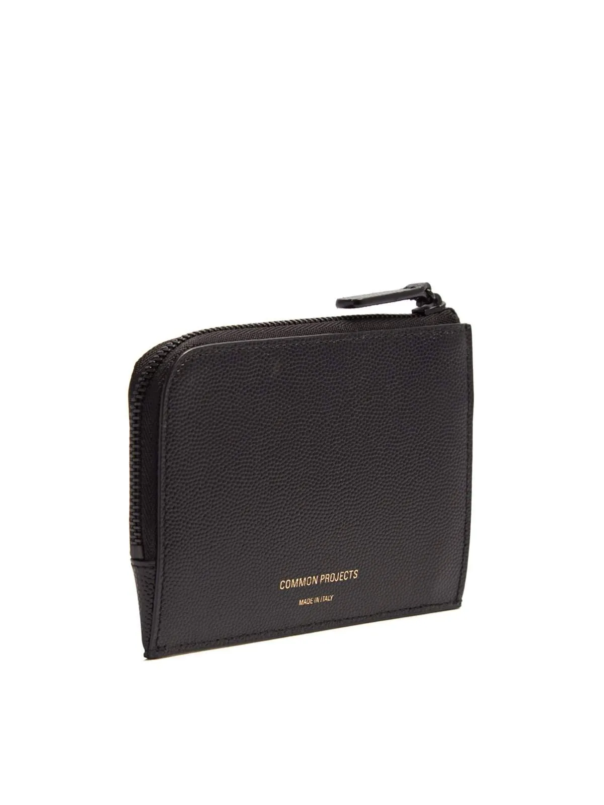 Common Projects Zip Around Pebbled Leather Wallet Black