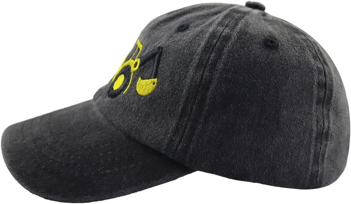 Construction Site Vehicles Hats for Boys Girls Age 3-10Adjustable Vintage Embroidered Kids Baseball Cap