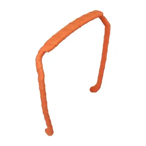 Curly Thick Hair - Medium Headband - Hand-Wrapped Solids (Original, Orange)