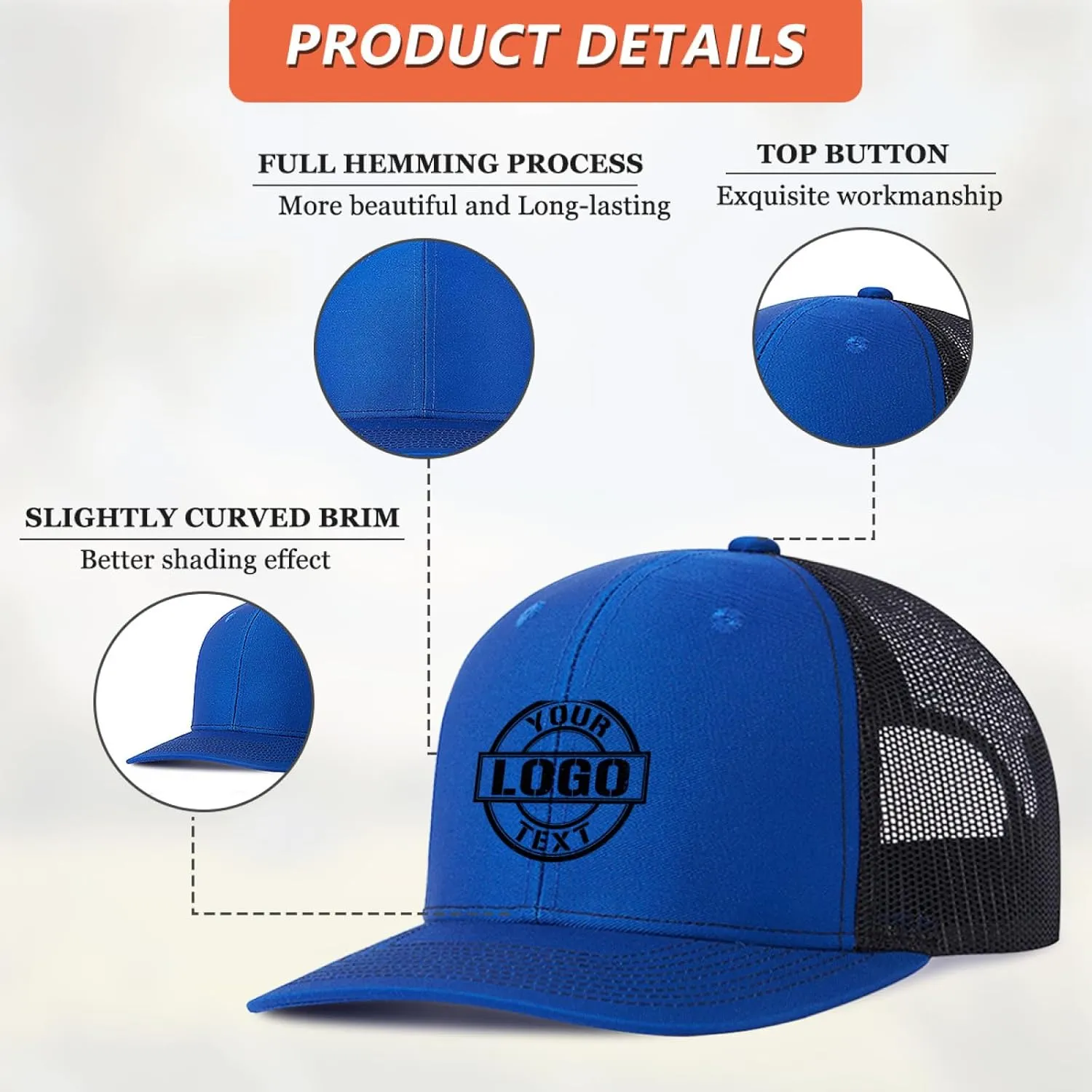 Custom Hats for Men Women Custom Hats Design Your Own Logo Customized Trucker Hat Customize Baseball Hat