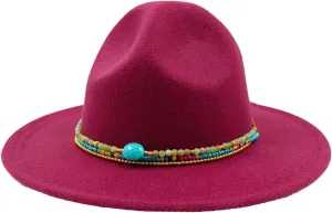 Dcvmvmn Men's and Women's Fedora Hat Panama Jazz Hat Wide Brim Hat