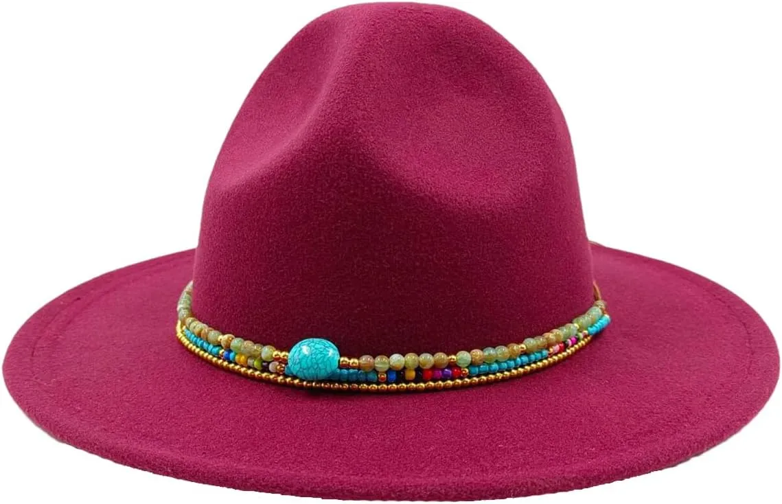 Dcvmvmn Men's and Women's Fedora Hat Panama Jazz Hat Wide Brim Hat